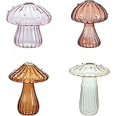 BlogBlog Glass Mushroom Vase, Mini Mushroom Vase, Flower vase, Creative Mushroom Glass Vase Plant Hydroponic Art Plant Table Vase (4 Color)