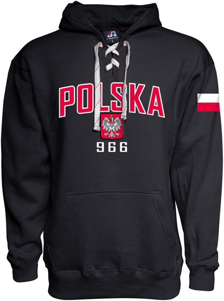 Polska Est. 966 Polish Eagle Crest Hoodie Poland National Embroidered Sweatshirt