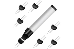 TERIZGER Cordless Thread Burner Pen, Thread Burner Burning Tool, Wax Thread Burner DIY with 5 Replacement Tips for Finishing Bead Weaving Stringing Projects Fast Melting Wax, Leather & Jewelry Making