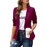 Womens Casual Blazers Long Sleeve Lapel Button Slim Work Office Blazer Jacket
