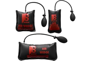 SIVIAS 3 Sizes Air Wedge Shim, Contractor-Grade Alignment Air Pump Wedge Bag Tool, Inflatable Pry Bar and Leveling Tool, Maximum 500 LB Rating