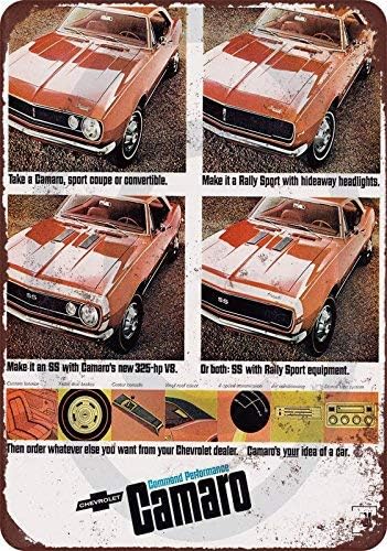 1967 Chevrolet Camaro SS Options Reproduction Metal Sign 8 x 12