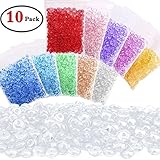 KeNeer Fishbowl Beads for Slime DIY for Crunchy Sensory Slime Kits - Plastic Clear Vase Filler Beads - Kids Crafts for Party Decoration or Wedding (10 Colors)