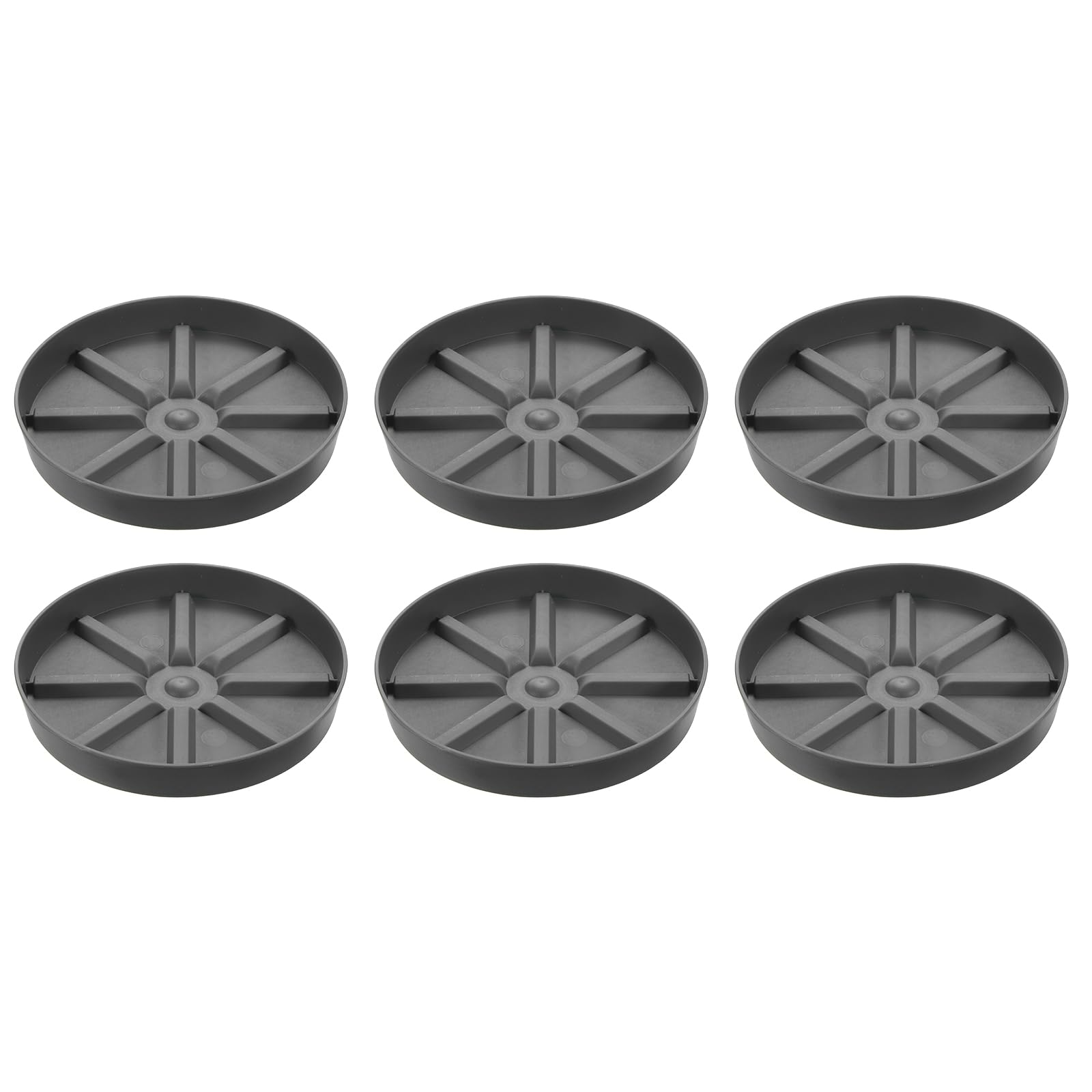 PATIKIL Plant Pot Saucers 6 Inch, 6 Pack Plastic Round Plant Pot Thicker Flower Drip Tray for Indoor Outdoor, Gray