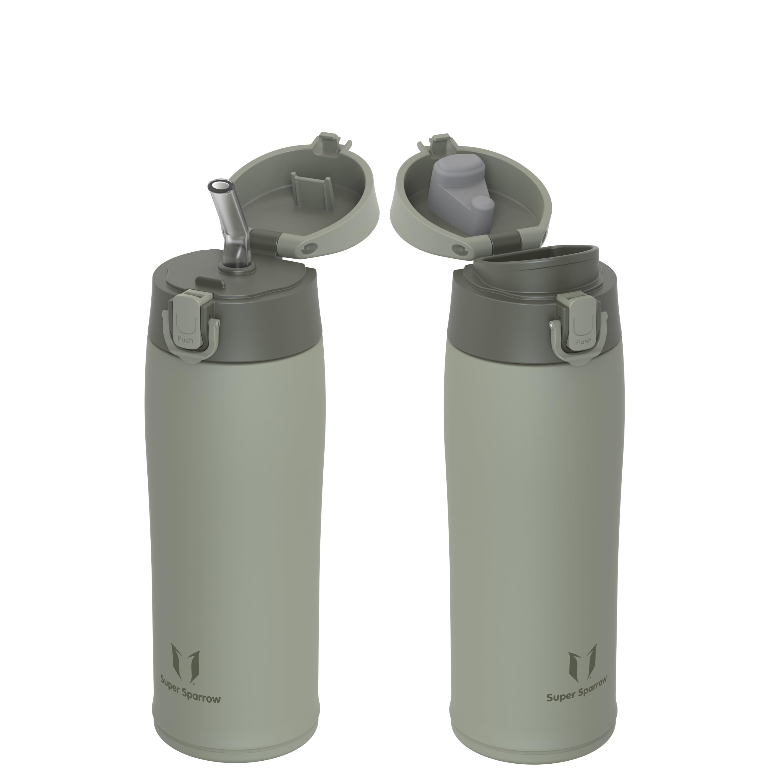 Super Sparrow Water Bottle Stainless Steel 18/8 - Travel Mug - 500ml - Insulated Metal Water Bottle - BPA Free - Leakproof Drinks Bottle