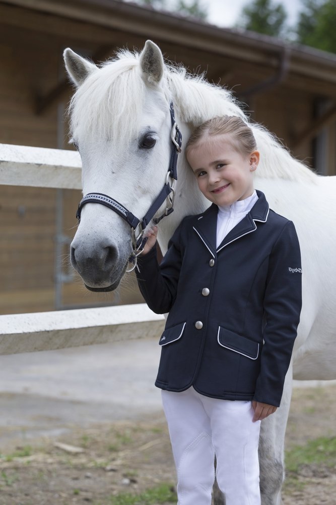Equi-Theme/Equit'M Unisex Adult 988481740 Soft Classic Competition Jacket - Navy/White Piping, One Size