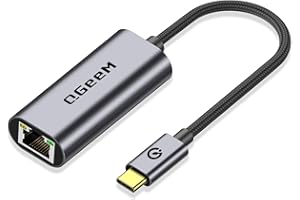 USB C to Ethernet Adapter, QGeeM Gigabit Ethernet to USB Type C, Thunderbolt 3/4 to RJ45 LAN Network Adapter Compatible for iPhone 15 Pro/max, MacBook Pro/Air, iPad Pro, Dell XPS etc