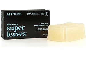ATTITUDE Bar Soap Body Wash for Men, Made in Canada, For Body and Hands, 99% Natural Origin Ingredients with Avocado Oil, EWG