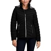 Nautica Women's Stretch Puffer Jacket –detachable Faux Fur Hood Midweight Water-resistant Coat