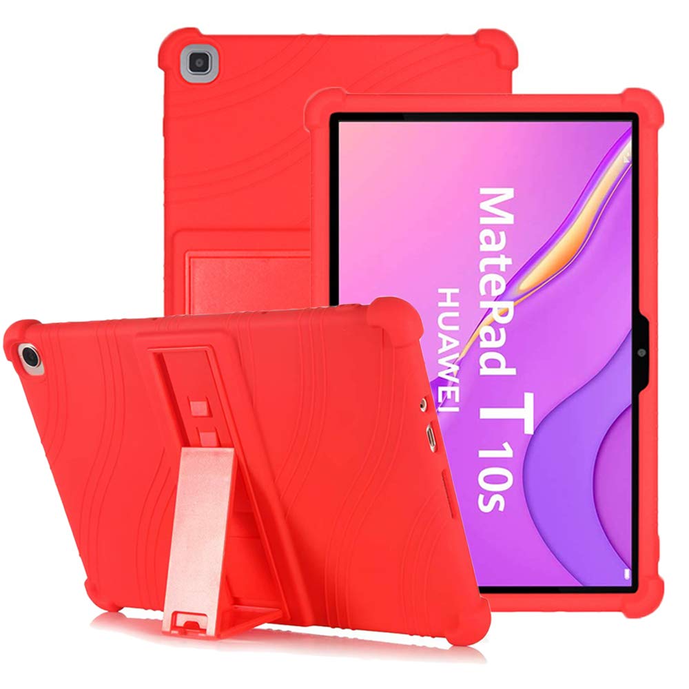 YGoal Silicone Case for Huawei MatePad T 10S/Honor Pad X8 10.1 - Light Weight Kids Friendly Soft Shock Proof Protective Cover for Huawei MatePad T10S 10.1 Inch, Red