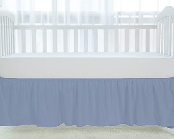 light blue crib skirt