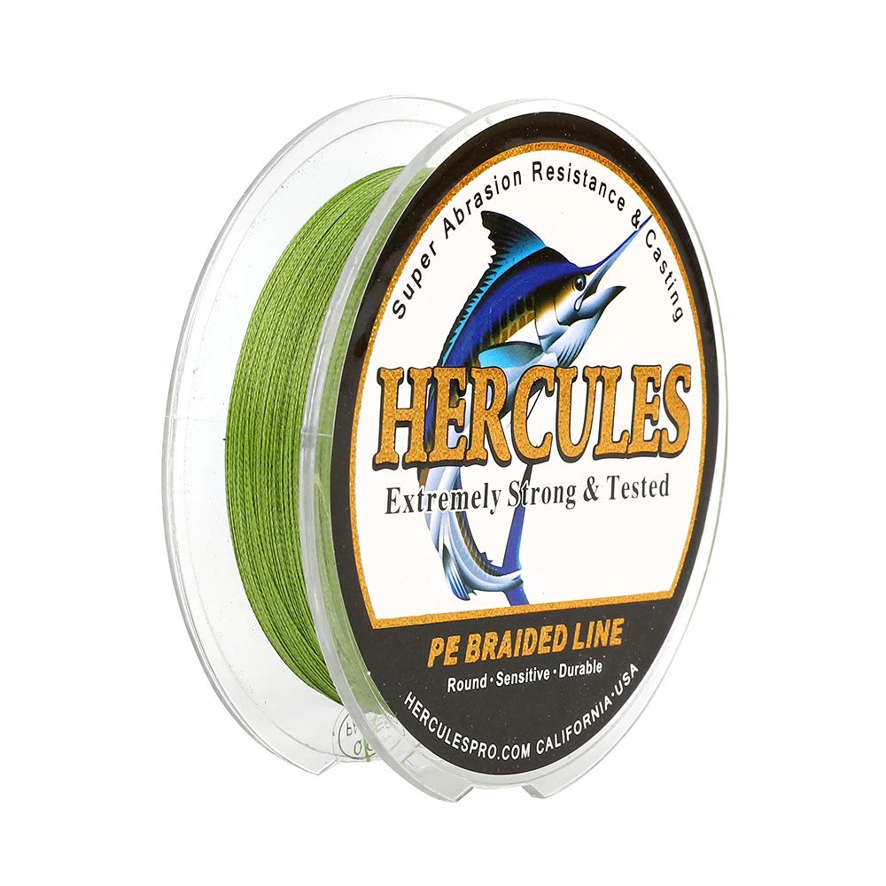 Hercules Super Strong 300M 328 Yards Braided Fishing Line 15 LB Test for Saltwater Freshwater PE Braid Fish Lines 4 Strands - Army Green, 15LB (6.8KG), 0.16MM — image 1