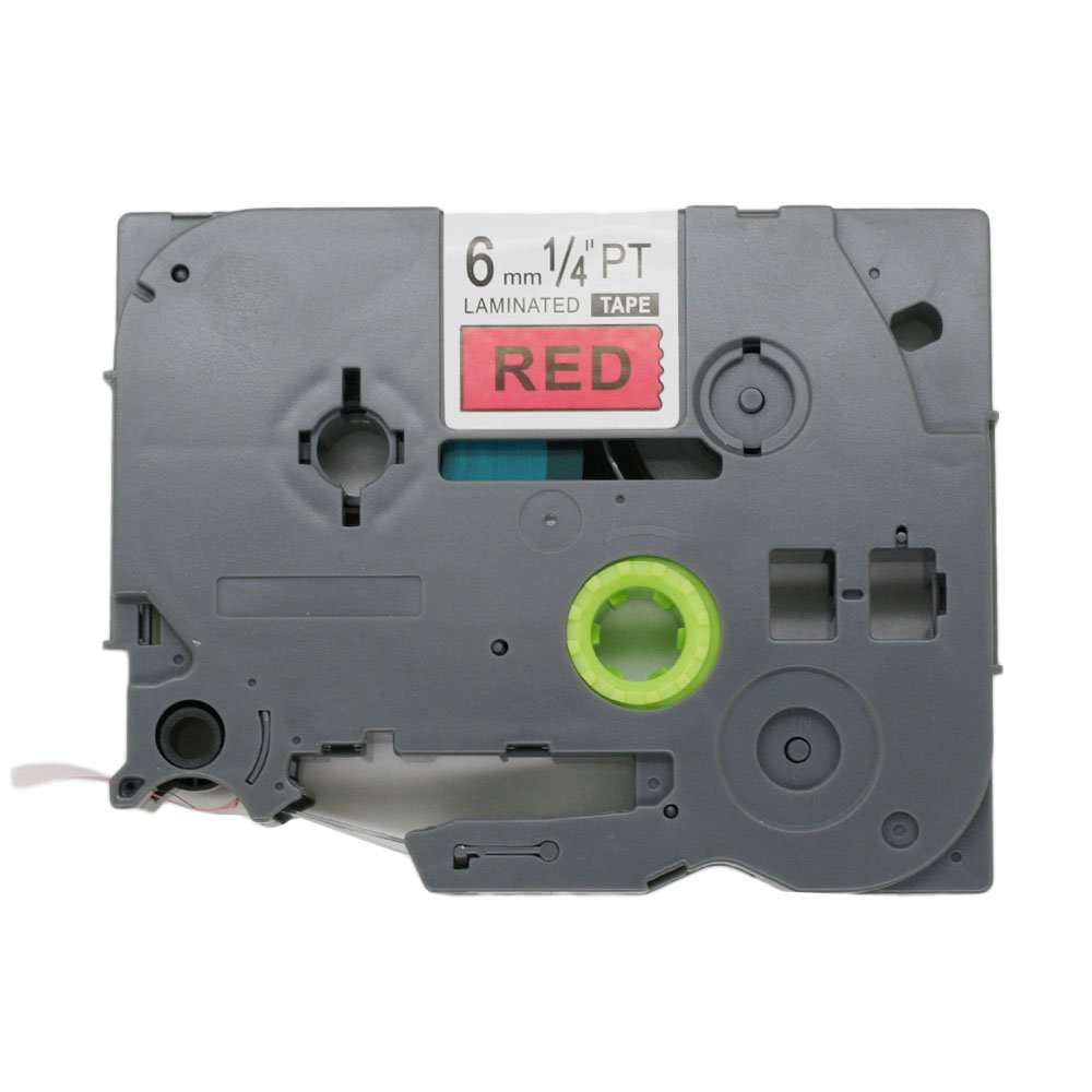 BROVACS 1 Pack Black on Red Label Tape Compatible for Brother P-Touch TZ 411 TZe 411 6mm 1/4" OPA1141