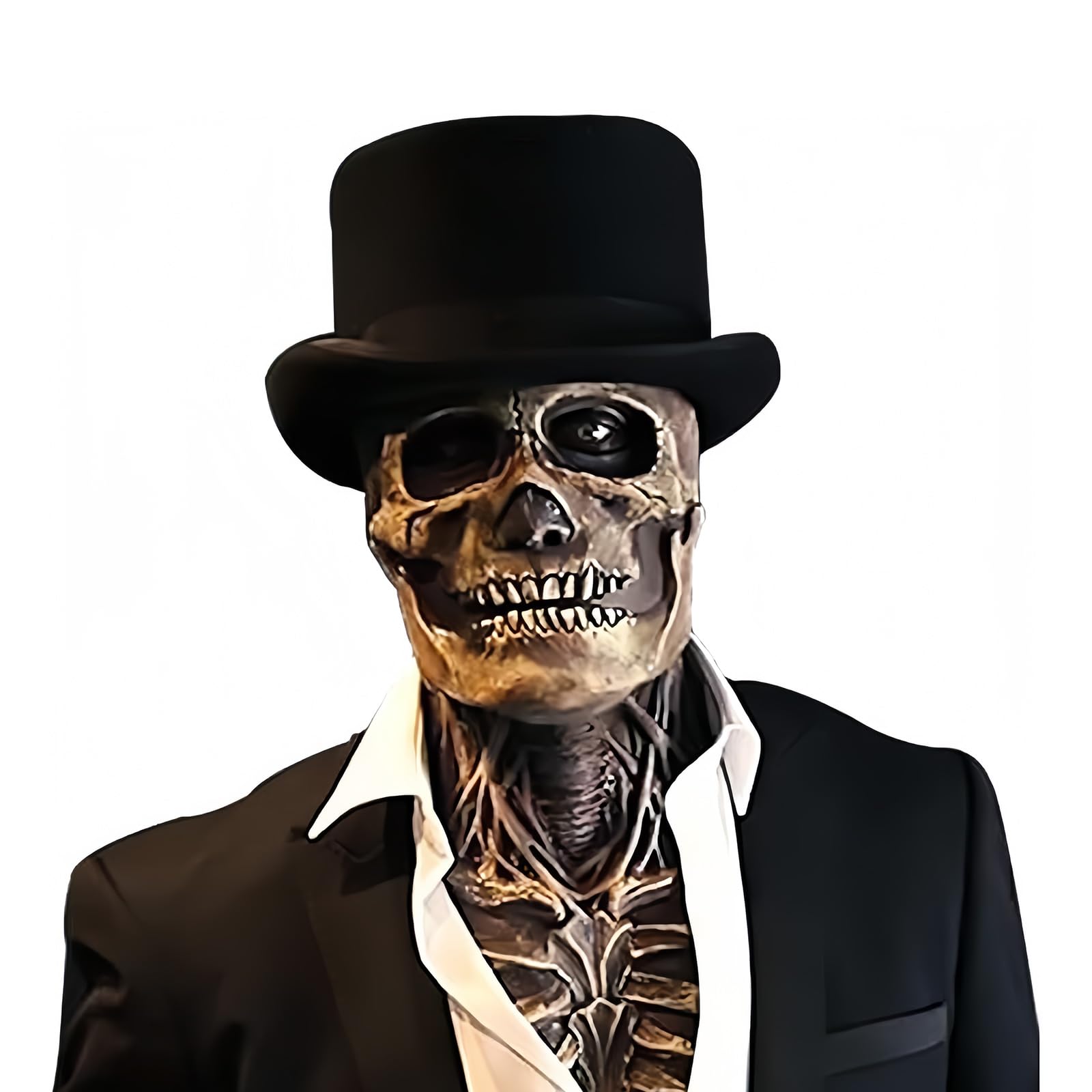 AUSTUFF Halloween Skull Mask, Scary Full Head Horror Mask with Movable Jaw, Scary Realistic Latex Helmet Cosplay Party Props