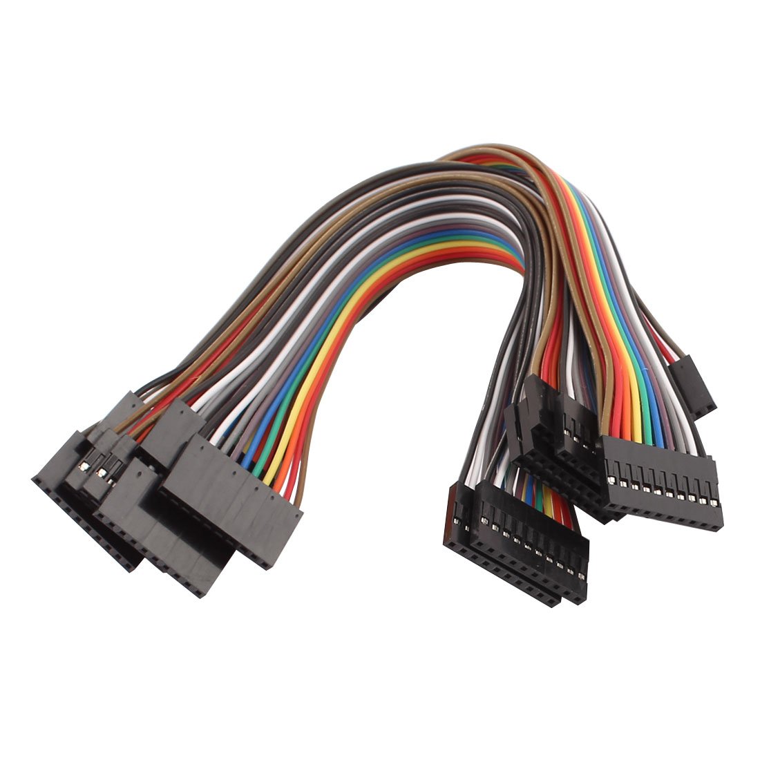 Sourcingmap 10 Pcs Female to Female 10P Jumper Wires Ribbon Cables Breadboard DIY 20cm Long