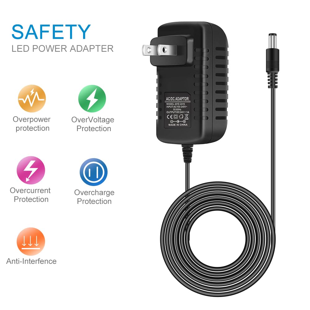 24V Power Supply, 1A 24W LED Lights Power