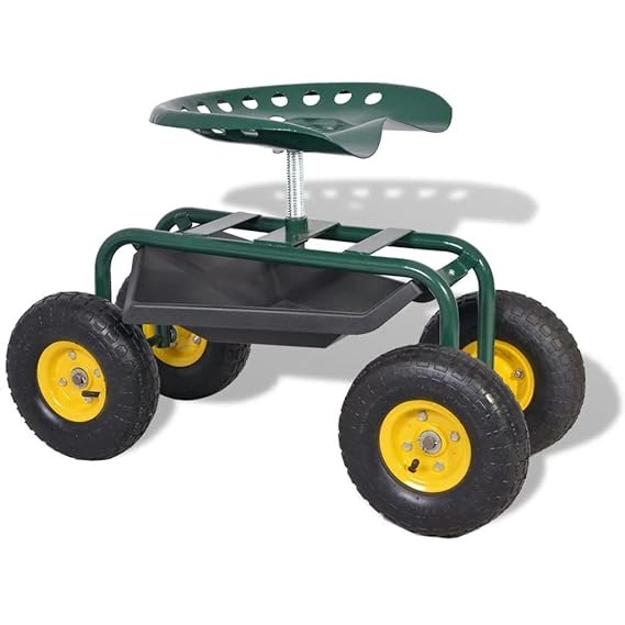 Festnight Gartensitz Rollsitz für Haushalt und Garten Grün