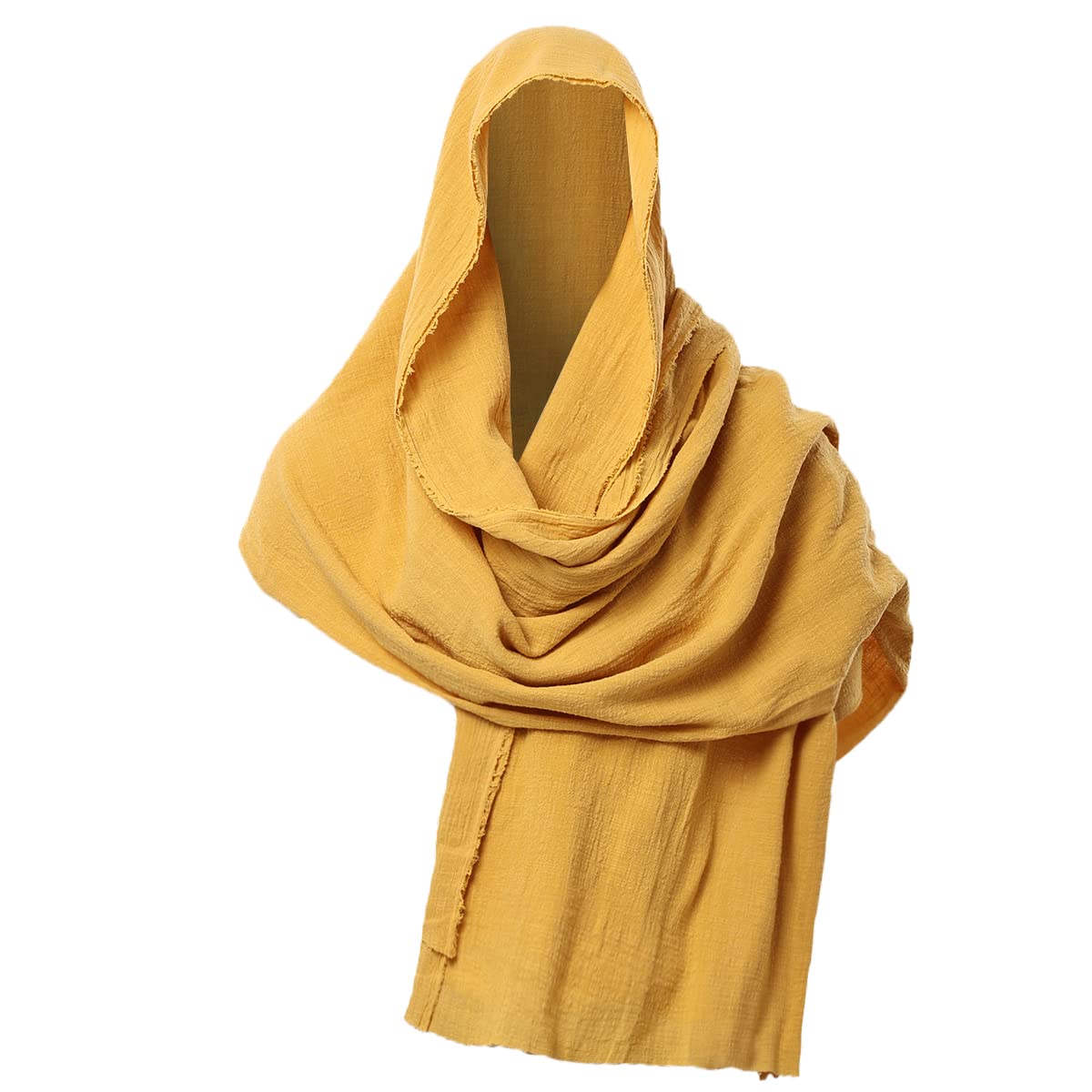 GRACEART Shawl Scarf Hood Sash Cowl Medieval Wizard Mage Costume Wrap Cloak With Brooch Pin (Desert Sand)