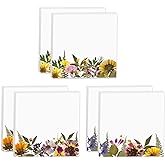 Wildflower Sticky Note Pads / 3" x 3" Botanical Sticky Notes/Set of 6 Pads / 50 Sheets Per Pad/Three Unique Designs/Made in The USA