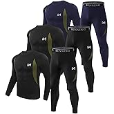 MEETYOO Thermal Underwear for Men Long Johns Fleece Lined Hunting Gear Bottom Top Set Base Layer Cold Weather