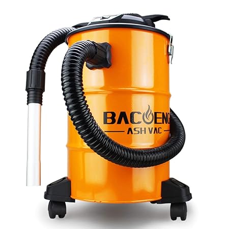 BACOENG Aschesauger mit zweistufigem Filtersystem, Kaminsauger 20L mit 1.5m Metallischer Verlängerungsschlauch, 1200W