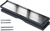 Keypak 12in Sleeved Door Letterbox for 40-80mm Doors Black/Polished Silver