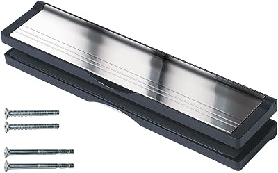 Keypak 12in Sleeved Door Letterbox for 40-80mm Doors Black/Polished Silver