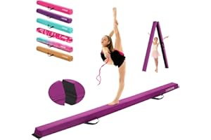 AWSUM Balance Beam for Kids with Carry Bag, 6ft/8ft/9ft/10ft Anti-Slip Folding Gymnastics Equipment, Suede Cover, for Home Training School, Toddler to Teen