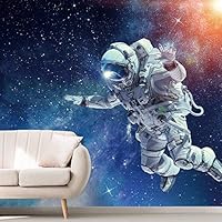 Wall Mural Stars and Moon in Night Sky Removable Self-Adhesive Wallpaper Wall Decoration for Bedroom Living Room - 66x96 inches