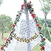 PARTY JOY 2Pcs Flower Garland Fake Rose Vine Artificial Flowers Hanging Rose Ivy Hanging Baskets Wedding Arch Garden Background Decor