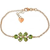Galaxy Gold GG 3.15 CTW 14k Solid Rose Gold Bracelet Natural Peridot