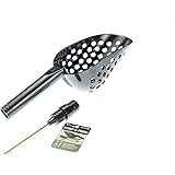 1 X Tough Durable Black Plastic Beach Sand Scoop With Brass Probe Metal Detector
