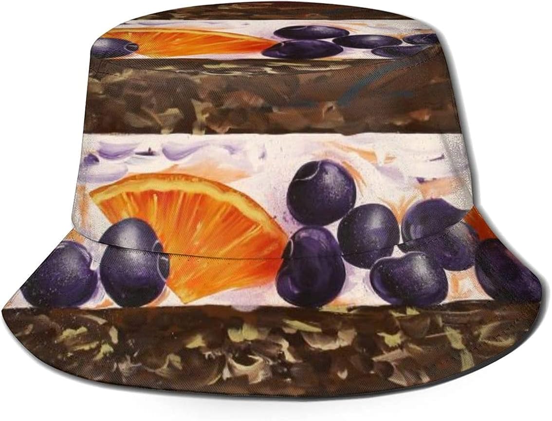 Fruit Blueberry Orange Bucket Sun Hat for Men & Women Uv Protection