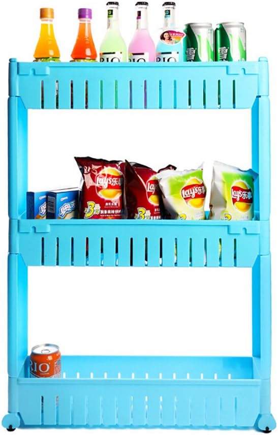CFstc Kitchen Storage Trolleys Slide Out Storage Tower Movable Detachable Shelf With Wheels 3 Tier For Kitchen Bathroom Living Room (Color : C)