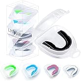 LPONJAR Moldable Sports Mouth Guard for Toddler Kids Youth, 5 Pack | Mouthguard with Case for Boys &amp; Girls, Ideal for Football Lacrosse Hockey Basketball Boxing Taekwondo MMA Karate, Non-Braces