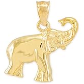 10k Yellow Gold High Polish Lucky Charm Indian Elephant Pendant