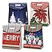 Gift Boutique Small Christmas Cookie Tent Boxes Foldover Gift Bags with Handles 12 Pack 4 Holiday Designs for Easy Wrapping Packaging Kids Presents Prizes Treat Candy Party Favor & Stocking Stuffers