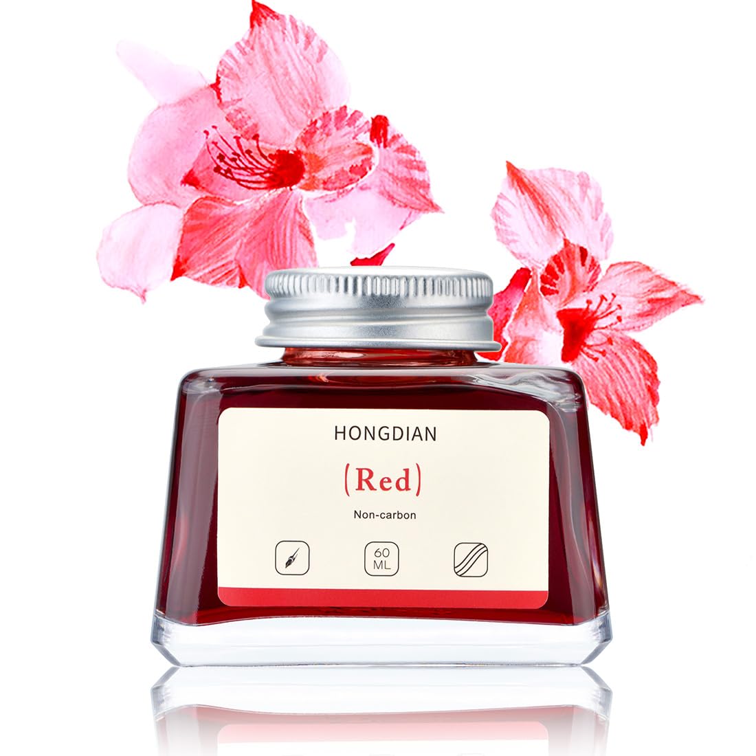 Photo 1 of Hongdian Fountain Pen Bottled Ink Red, 60ml Fountain Pen Bottled Ink, Non Carbon