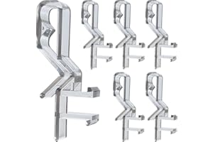 CUTELEC Hidden Channel Valance Clips 1-7/8inch 10pcs Clear Color for Faux and Real Wood Window Blinds Retainer Holder Clip for The Valance with a Groove in The Back