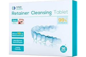 Y-Kelin Retainer Cleaner - Mouth Guard Cleaning Tablets - Remove & Clear Stains from Dental Appliances - In 3 Minutes (36 Cou