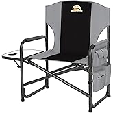 Colegence Oversized Directors Camping Chair Support 600 LBS, Heavy Duty Folding Outdoor Chairs with Detachable Side Pocket an