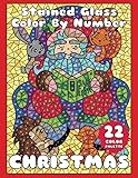 CHRISTMAS (Stained Glass Color by Number): Mosaic Color By Number Book for Adults Relaxation and Stress Relief (MOSAIC Color By Number Books) by 