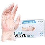 ForPro Disposable Vinyl Gloves, Clear, Industrial