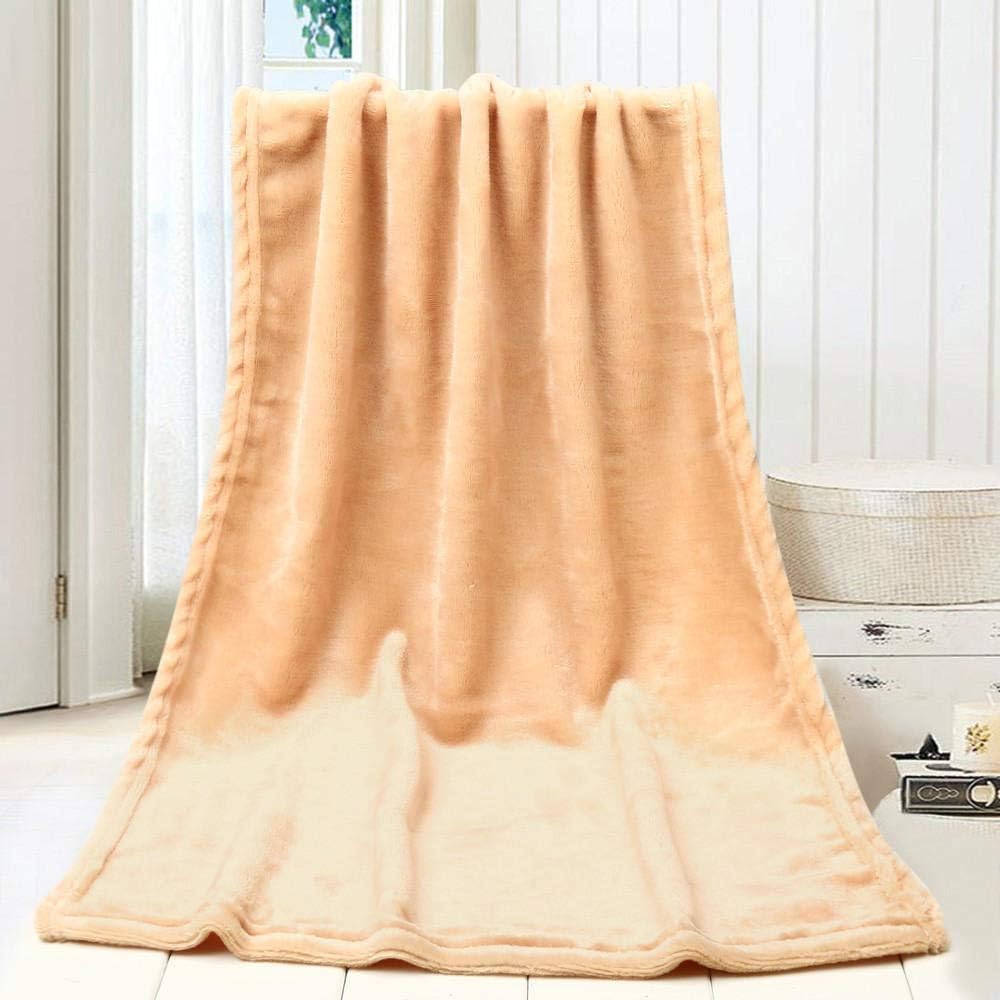 Warm Fluffy Reversible Microfiber Solid Blankets,Flannel fleece soft