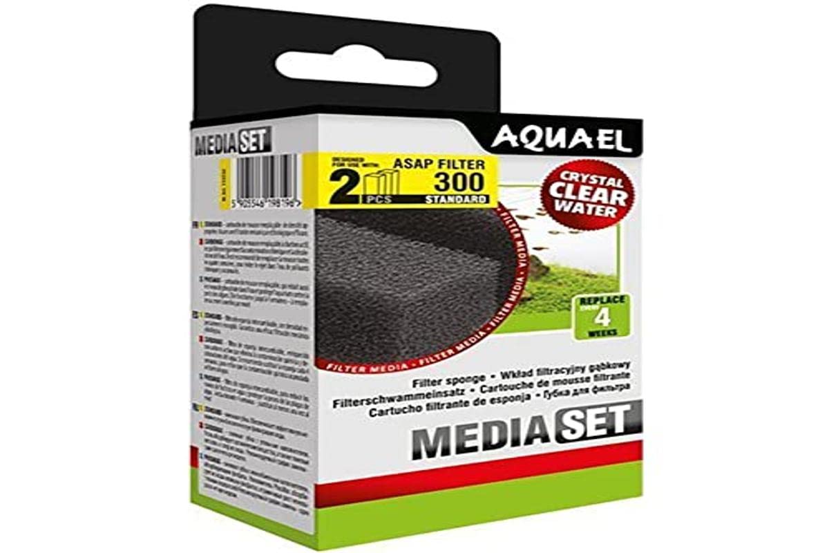AquaEl - Pack of 2 ASAP 300 standard foam filters for aquariums.
