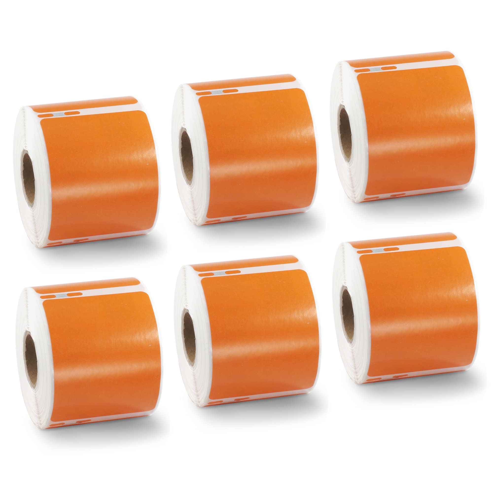 BETCKEY - 6 Rolls Orange Multi-Purpose Labels Compatible with DYMO 99015(S0722440), 54mm x 70mm, 2400 Colored Labels Compatible with DYMO LabelWriter 450, 4XL, NOT Fit 550 or 5XL