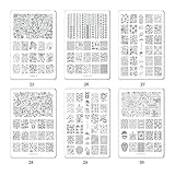 CICI&SISI Acrylic Nail Stamping Stamping Plate Set Jumbo 5-Set of 6 JUMBO Nail Art Konad Polish Stamping Manicure Accessories Kit All New Designs