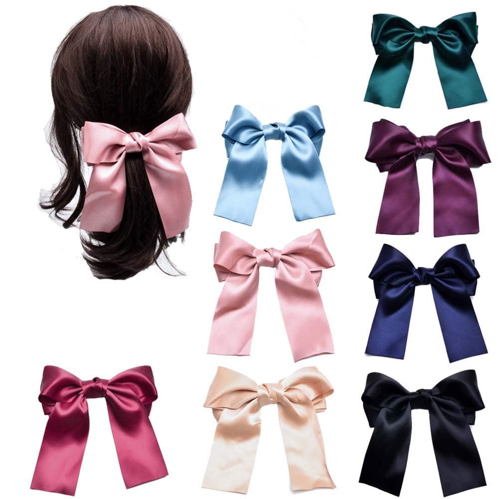Carykon 8PCS Bowknot Hair Clip Women Girls Hair Bow Barrettes Hair Accessories