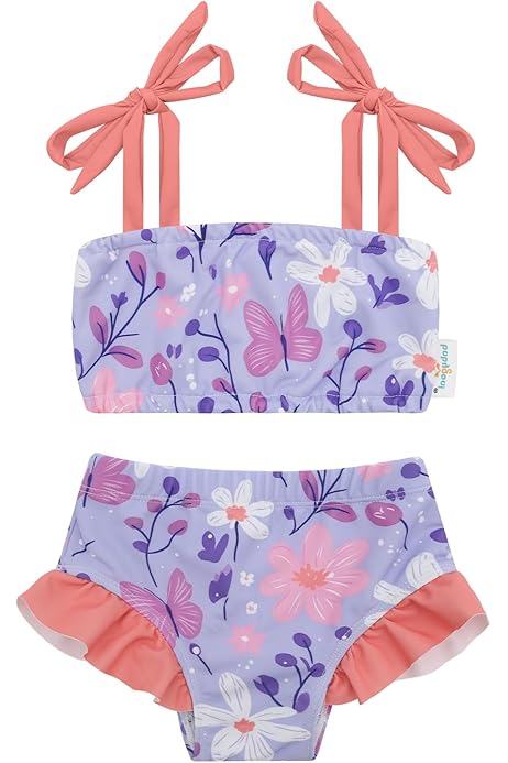 Yellow Toddler Swimsuit Baby Girl 2-Piece Floral Bikini Set 0-24