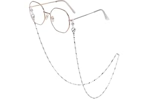 HONGEELY Eyeglass Chain Silver Stainless Steel Handmade Necklace for Reading Glasses Sunglass Beaded Chains for Men Women